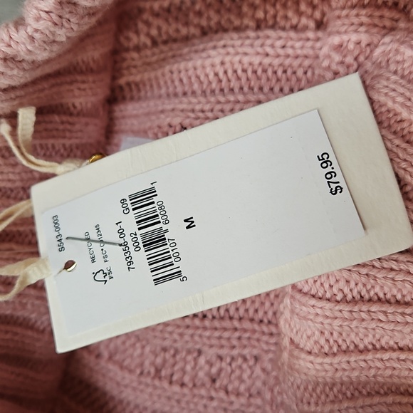 GAP X Loveshack Fancy Light Pink Cable Knit Women's Sweater - Picture 3 of 7
